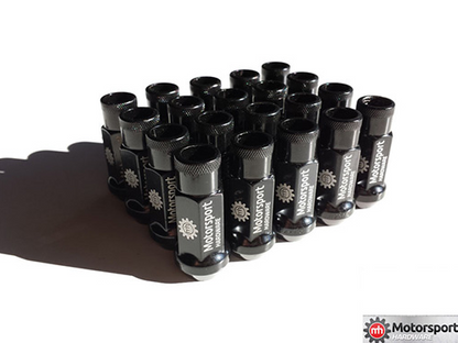 78mm Black Bullet Nose Stud Kit 14×1.25 med sorte MH Race muttrer