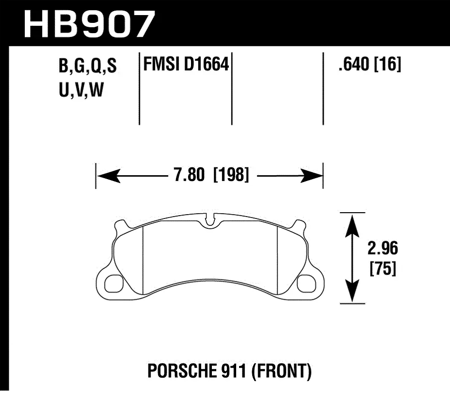 Hawk HP+ bremseklosser foran 991.1 Carrera