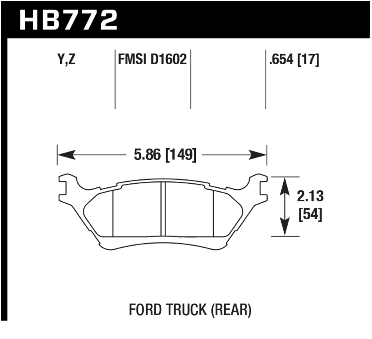 Hawk LTS bremseklosser; Bak