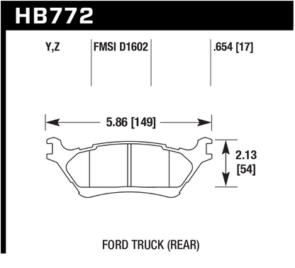 Hawk LTS bremseklosser; Bak